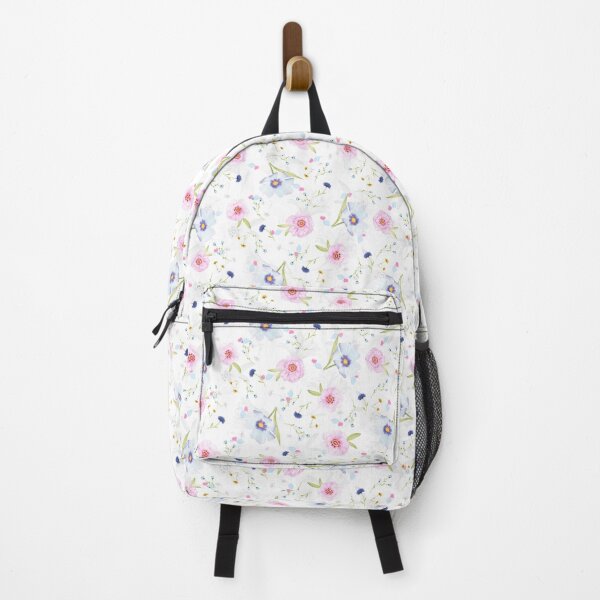 Item preview, Petite and dainty Pastel pink, baby blue floral pattern with green leaves designed and sold by BOLDconcepts.