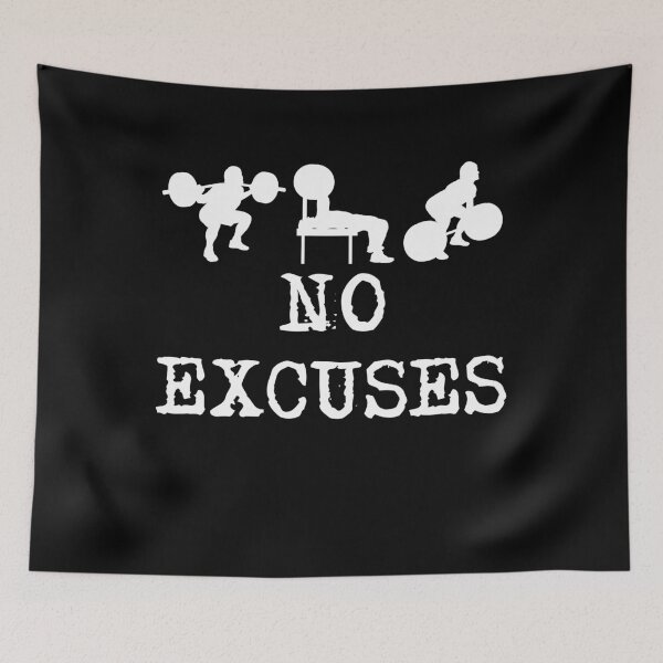 Item preview, No Excuses Powerlifting Squat Bench Deadlift designed and sold by digiluminate.