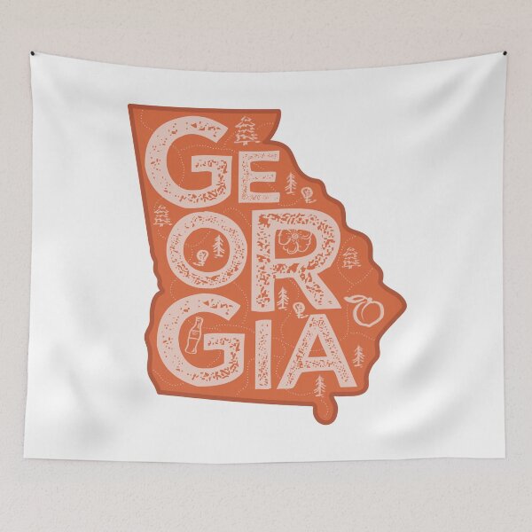 Item preview, Georgia Map Typography Red designed and sold by HelloGentry.