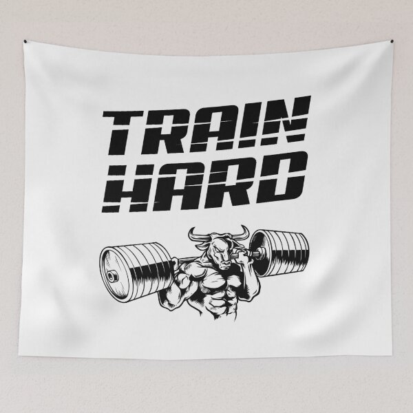 Item preview, Train Hard Bull Squat Powerlifting Bodybuilding designed and sold by digiluminate.