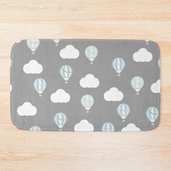 Item preview, Grey Hot Air Balloon and Clouds Design designed and sold by shadowbright.