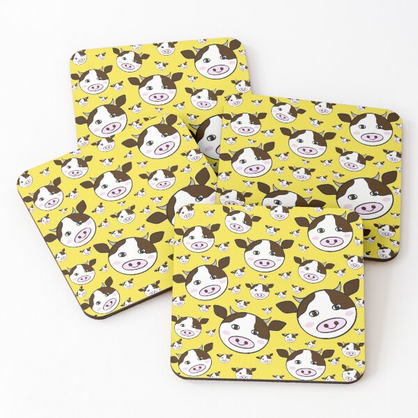 Item preview,  Multitude kawai cow under yellow background designed and sold by Kristaine.