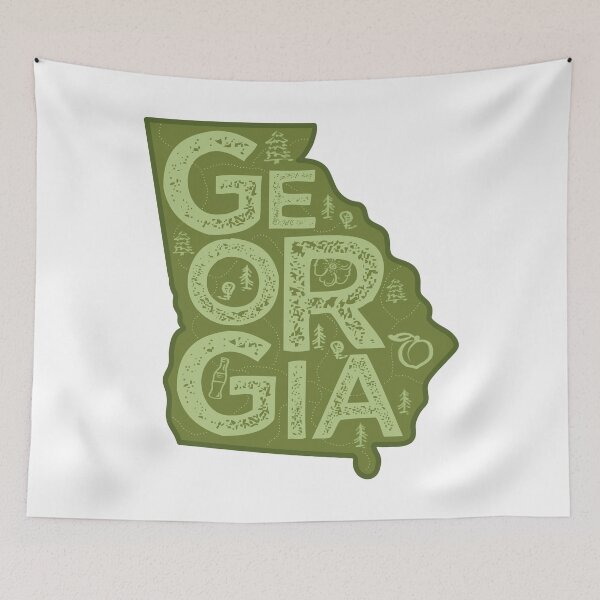 Item preview, Georgia Map Typography Green designed and sold by HelloGentry.