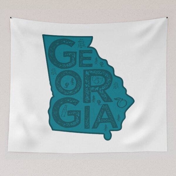 Item preview, Georgia Map Typography Navy designed and sold by HelloGentry.