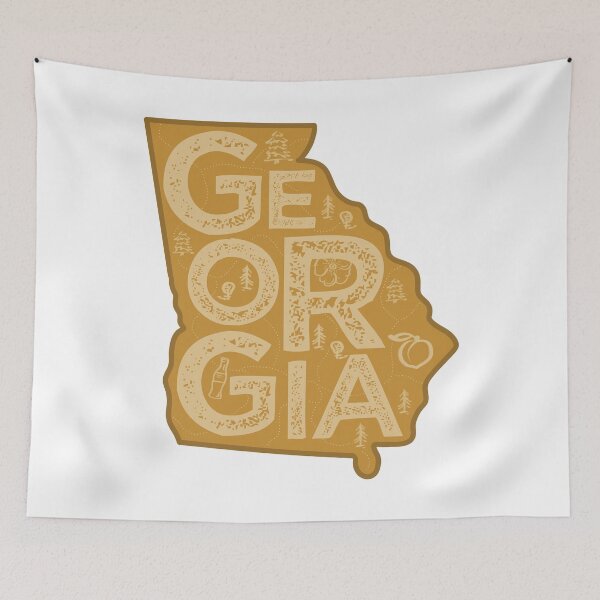 Item preview, Georgia Map Typography Brown designed and sold by HelloGentry.