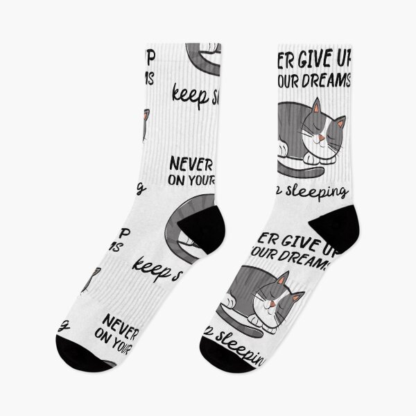 Item preview, Never Give Up On Your Dreams Keep Sleeping - Cat - Black Version designed and sold by ArtStore20.