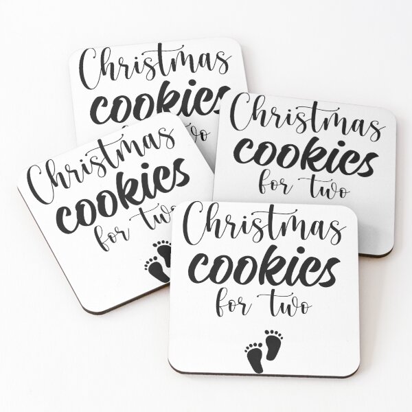 Item preview, Christmas Cookies For Two, Christmas Pregnancy Announcement, Christmas Pregnancy Reveal, Baby Announcement designed and sold by ambaart.