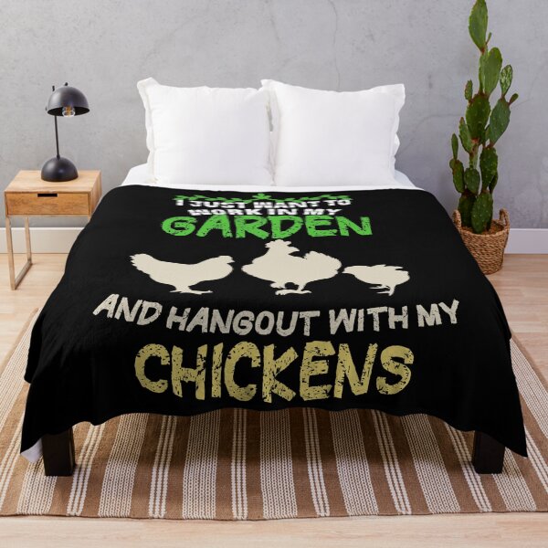 Item preview, I Just Want To Work In My Garden And Hangout With My Chickens : distressed grunge style for farmers designed and sold by Houssemanthony.