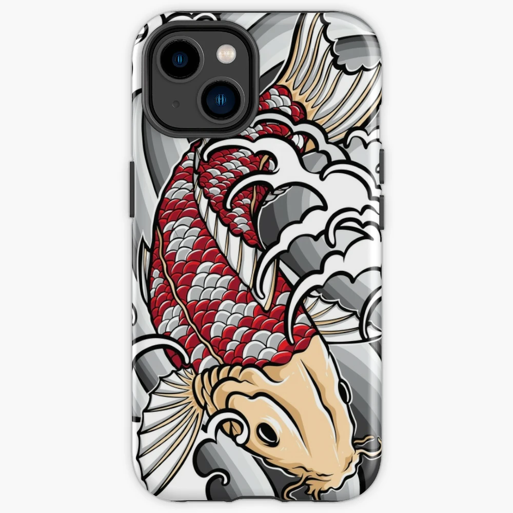 Japanese Koi Fish Phone Case Art Cover Fit for iPhone 15 Pro Max