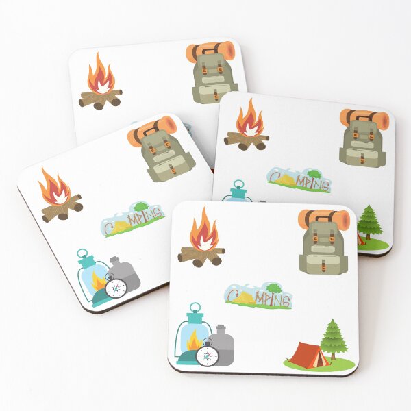 Item preview, Camping Campfire Backpack Tent Gear Stickerpack designed and sold by Web CreationsNL.