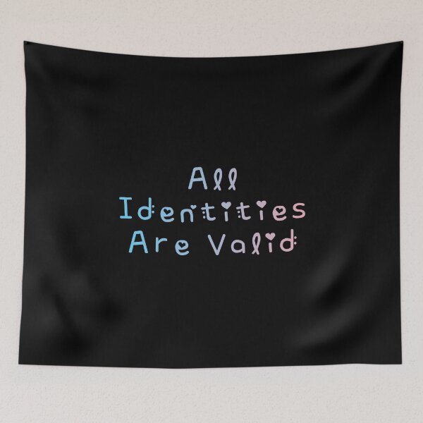 Item preview, All Identities Are Valid Transgender Flag Hippie Text 3 designed and sold by everything4eva.