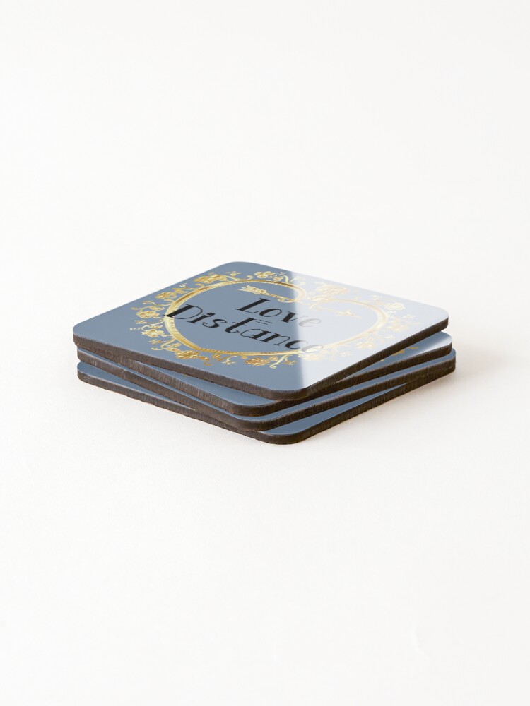 Thumbnail 4 of 5, Coasters (Set of 4), Love = Distance designed and sold by DiensDesign.