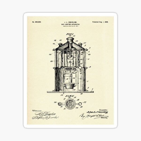 Gas Lighting Apparatus-1899 Sticker