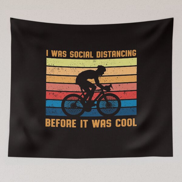 Item preview, Funny cycling I was social distancing before it was cool retro cycling bike enthusiast gift designed and sold by Majesticoo.