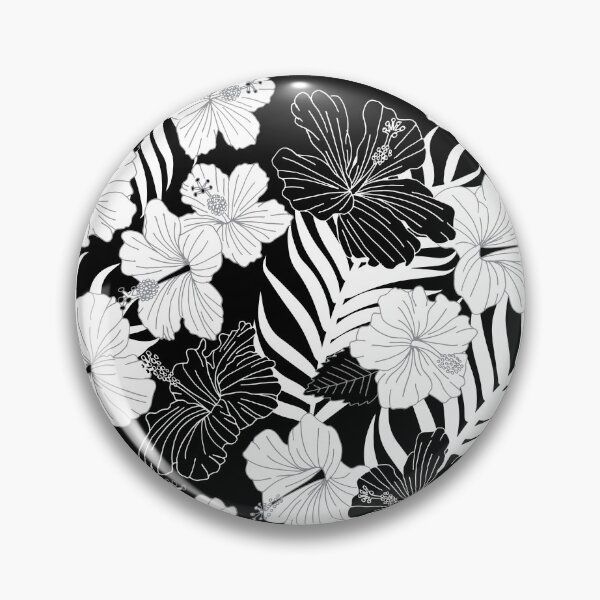 Item preview, Tropical Hibiscus Flower Pattern in Black and White designed and sold by HotHibiscus.