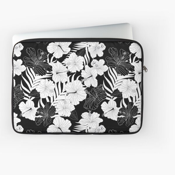 Item preview, Tropical Hibiscus Flower Pattern in Black and White designed and sold by HotHibiscus.