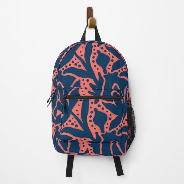 Item preview, Navy Blue and Coral Floral Abstract designed and sold by Kashabu.