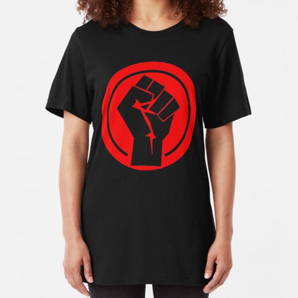 Red Socialist Fist Slim Fit T-Shirt
