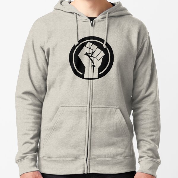 Black Socialist Fist Zipped Hoodie