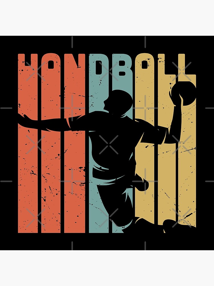 Impression rigide for Sale avec l'œuvre « Conception de handball vintage  rétro / idée de cadeau d'amant de handball / cadeau de handball / cadeau de  joueur de handball / joueur de