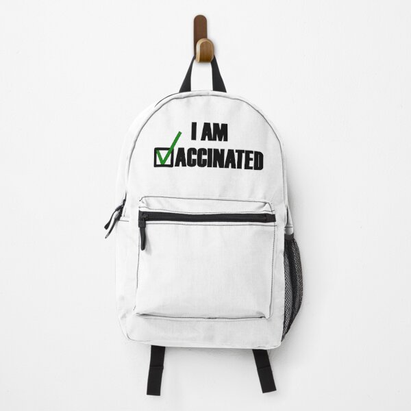 Item preview, I am vaccinated Green tick check box - Sleek black typography design designed and sold by Deegital18.