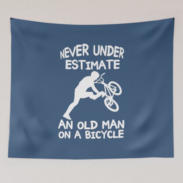 Item preview, Never Under Estimate An Old Man On A Bicycle designed and sold by aktiveaddict.