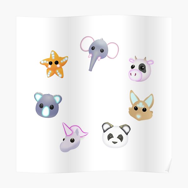 Kids neon pets collection Poster