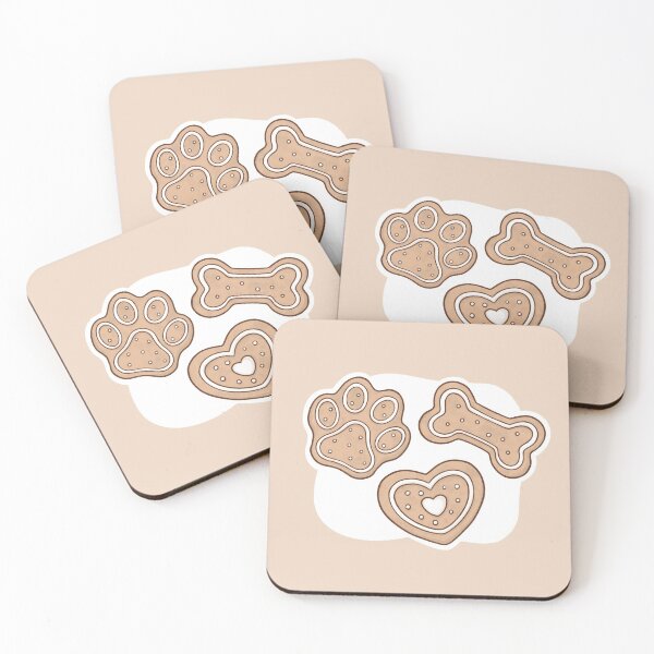 Item preview, Cute Kawaii Dog Paw Bone Heart Gingerbreads designed and sold by doodella.