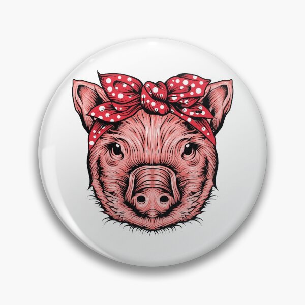 Artikelvorschau, Nettes Schwein mit rotem Bandana entworfen und verkauft von Pixeo.