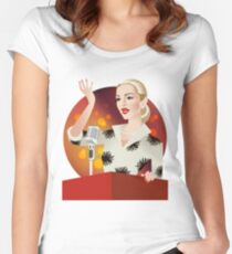 Auf dem Balkon Tailliertes Rundhals-Shirt
