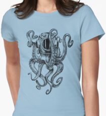 Octopus Scuba Diver Helmet Women's Fitted T-Shirt