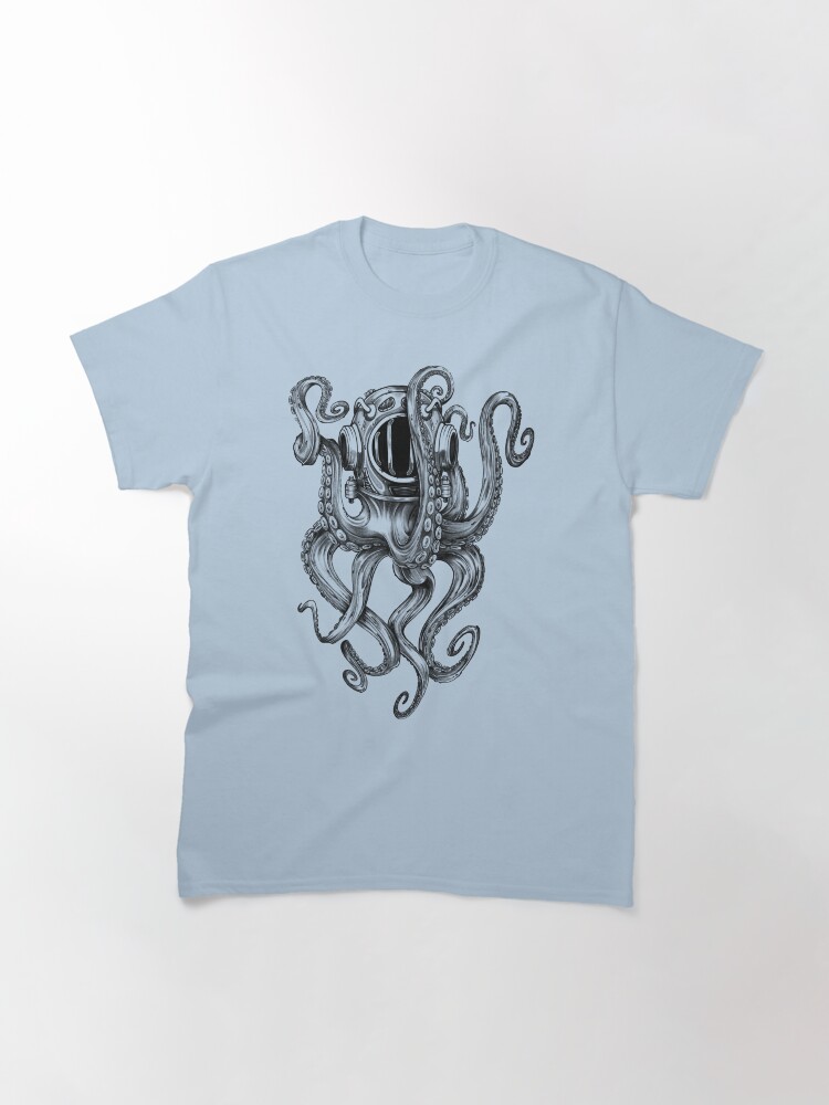Thumbnail 3 of 7, Classic T-Shirt, Octopus Scuba Diver Helmet designed and sold by BertramSales.