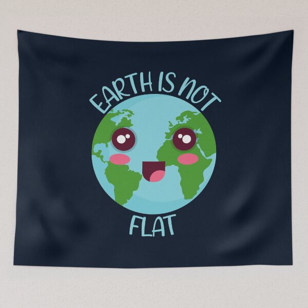 Item preview, Earth is not flat Kawaii Earth designed and sold by KawaiiPark.