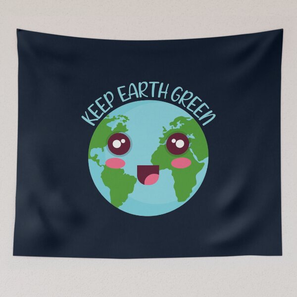 Item preview, keep earth green Kawaii Earth designed and sold by KawaiiPark.