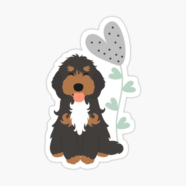 "Love Black and Tan Tricolor Cockapoo Cavapoo Cavoodle" Sticker for ...
