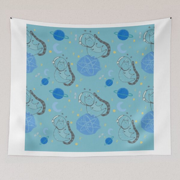 Item preview, Space cat simple colorful cute pattern, blue designed and sold by ciaobebo.