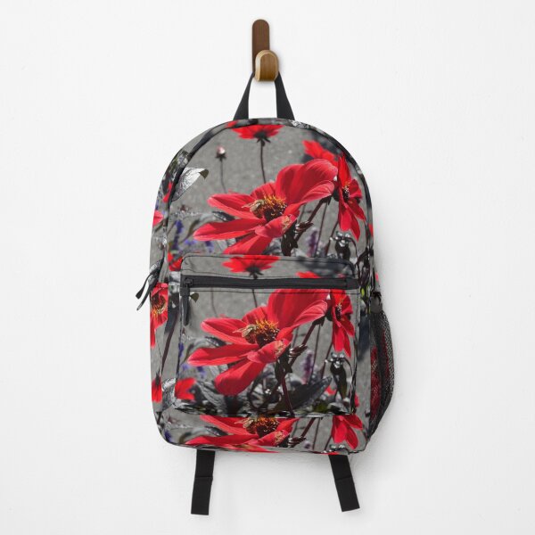 Item preview, Red Flowers With Bee - Kew Gardens designed and sold by phigment-art.