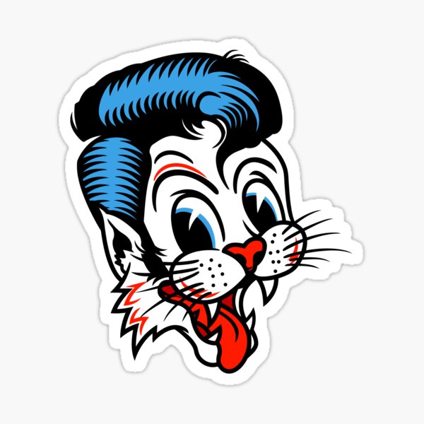 Vista previa del artículo con la obra «El gato rockabilly», diseñado y vendido por saintdelgaz.