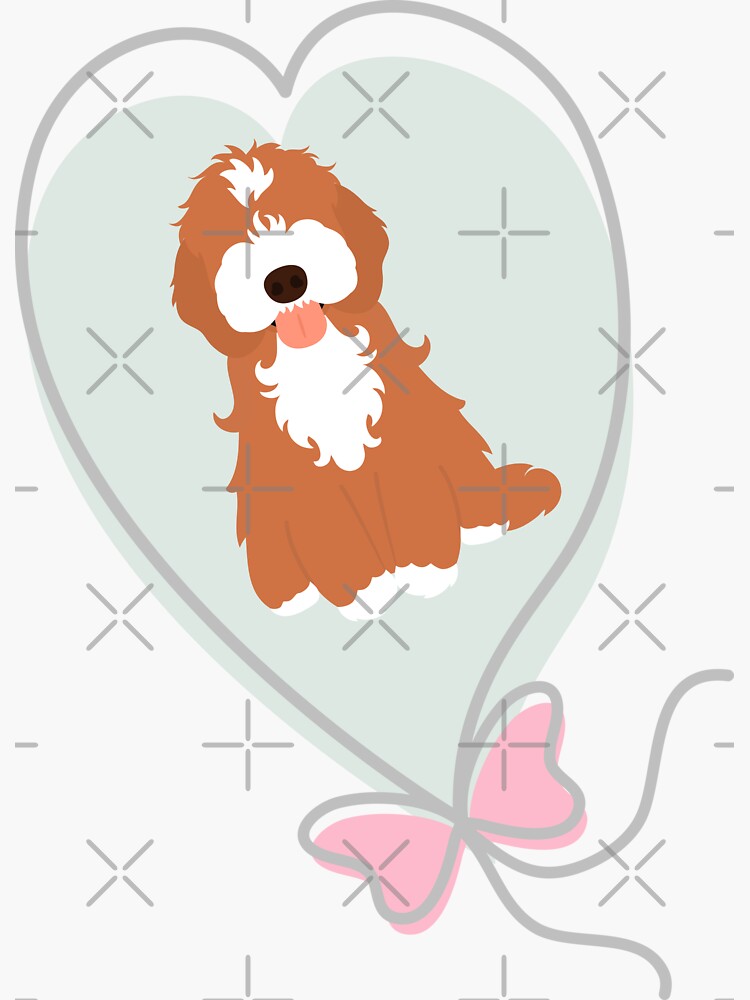 "Love Ruby Red and Whtie Cockapoo Cavapoo Cavoodle " Sticker for Sale ...
