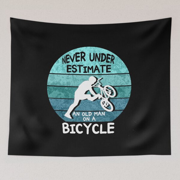 Item preview, Never Under Estimate An Old Man On A Bicycle designed and sold by aktiveaddict.