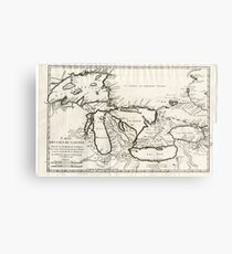 Vintage Map of The Great Lakes (1744) Metal Print