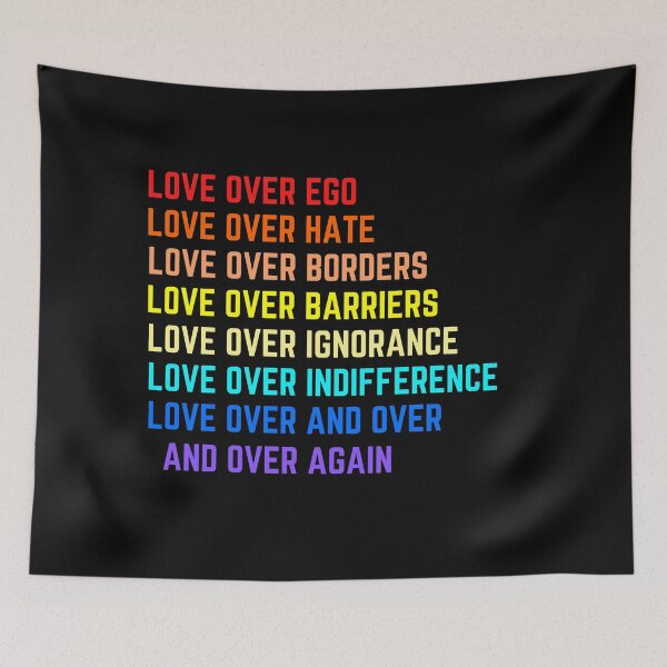 Item preview, Copy of Love is ego,Love over hate,LOVE OVER BORDERS,love over barriers,love over ignoranceRainbow,Laptop Skins, scraf, mobile cases, face masks designed and sold by kenganalashish.