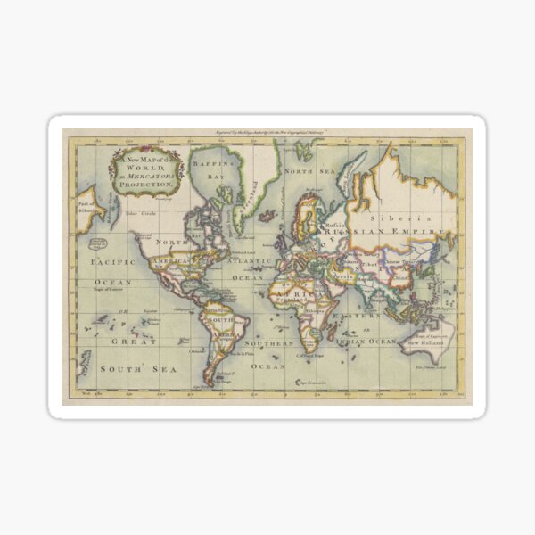 Item preview, Vintage Map of The World (1766) designed and sold by BravuraMedia.