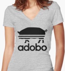 Pork Adobo Women's Fitted V-Neck T-Shirt