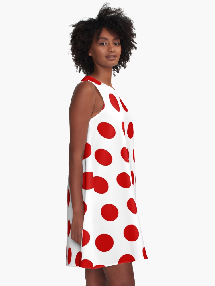 Alternate view of Red Polka Dot Pattern A-Line Dress