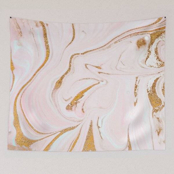 Item preview, Faux Blush Pink Liquid Alcohol Ink Gold Glitter Metal  Veines designed and sold by MysticMarble.