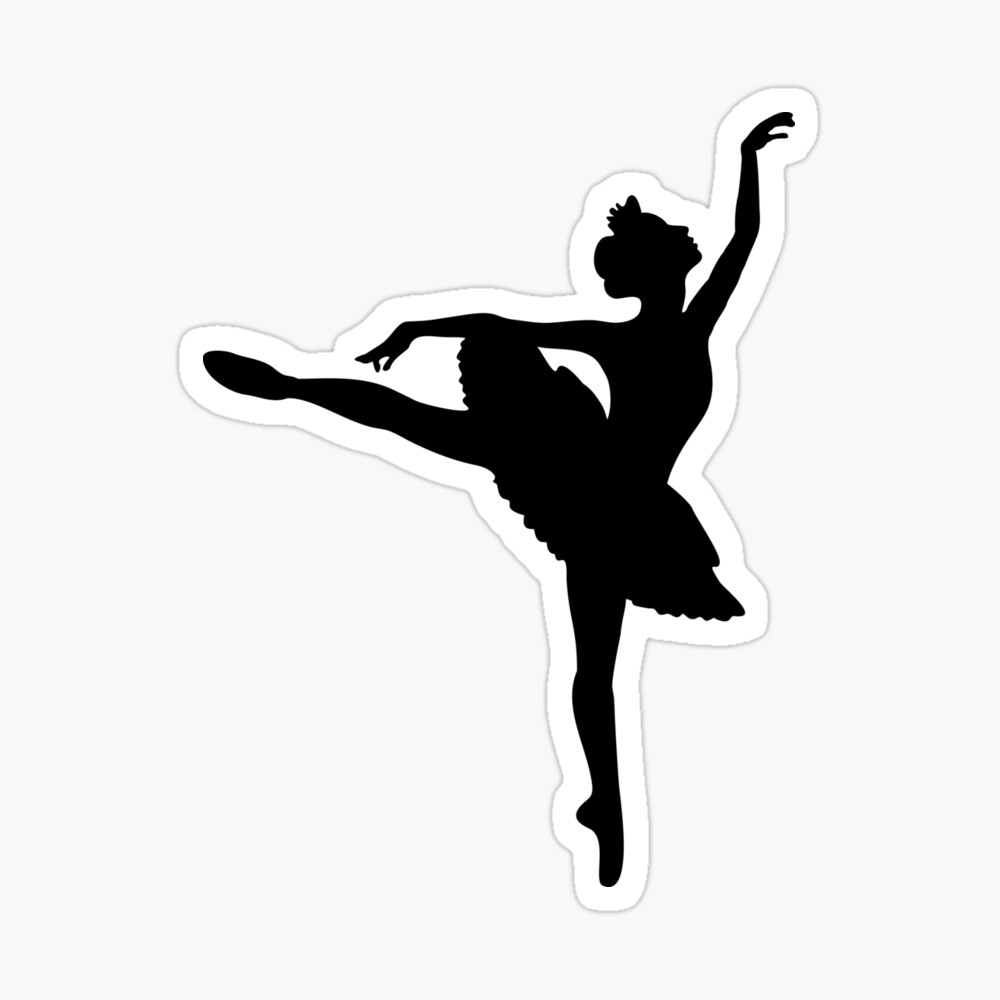 Ballerina Silhouette Black Poster By Xooxoo Redbubble