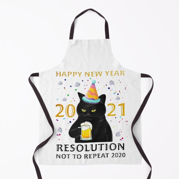 Item preview, BLACK CAT DRINK BEER HAPPY NEW YEAR 2021 RESOLUTION NOT TO REPEAT 2020 designed and sold by Jonesshop.