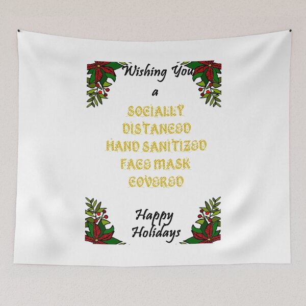 Item preview, Socially Distanced Happy Holidays Christmas, Hanukah, Kwansei designed and sold by MimsTees.