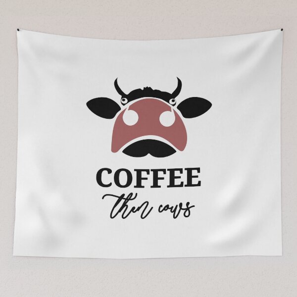 Item preview, Coffee then cows, funny farming quote designed and sold by orangerinka.